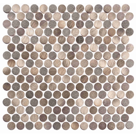 Andova Tiles SAMPLE Orb 075 x 075 Metal Penny Round Mosaic Tile SAM-ANDORB253
